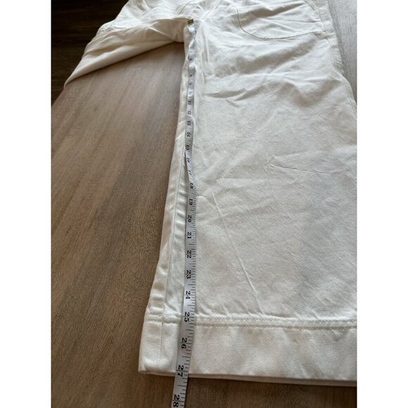 herself Clothing Portland Maine Bridget Straight Leg Pant in White Cotton Large - Picture 4 of 7